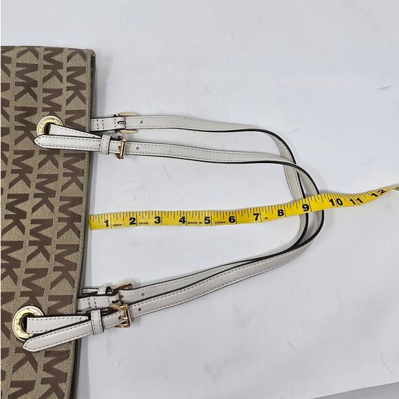 Michael Kors Signature Jet Set Canvas Tote Bucket Bag Shoulder Designer Luxury - Picture 16 of 16